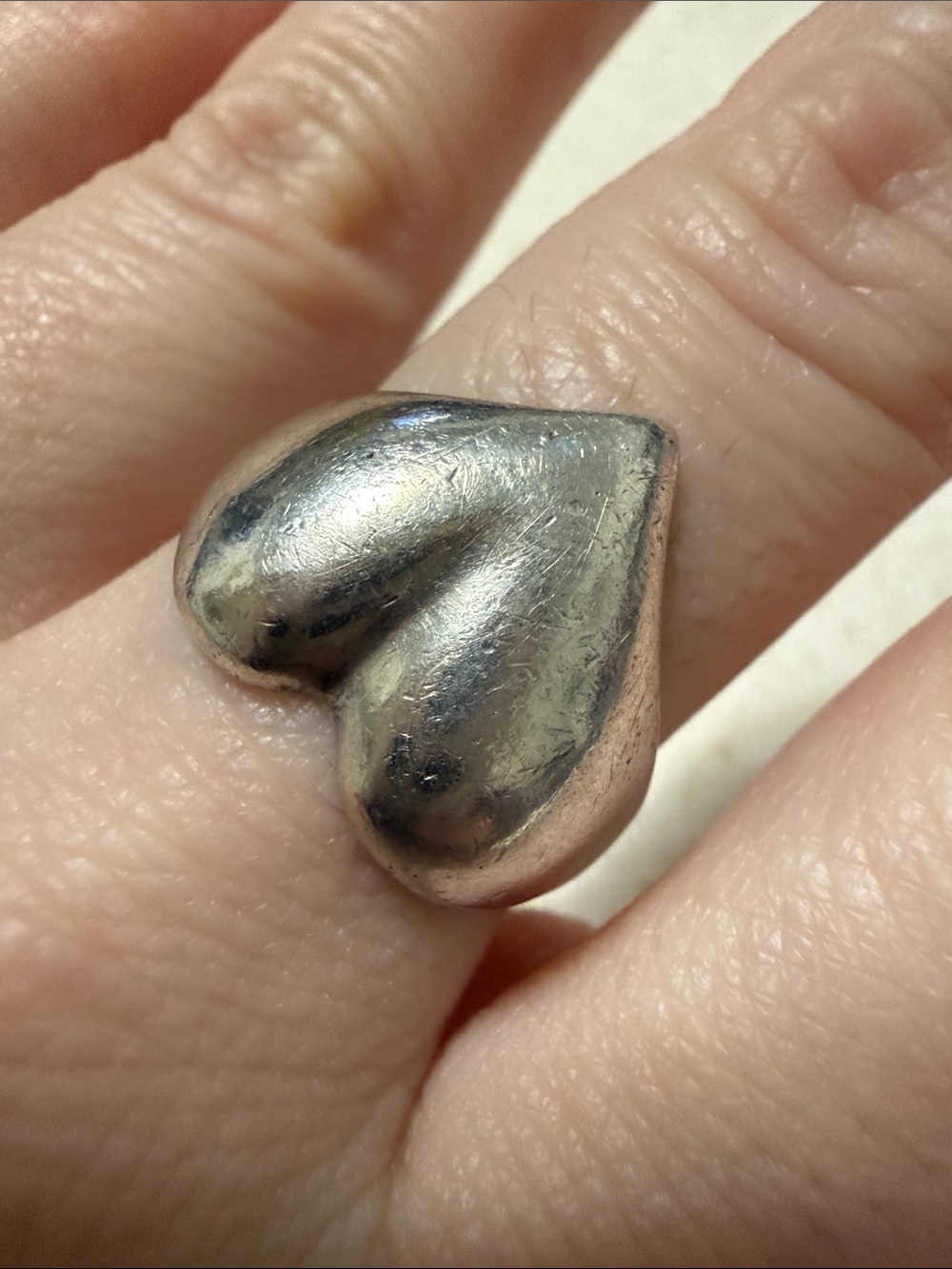 Sterling Silver 925 Heart Dome Ring size 7.25 - Picture 2 of 13